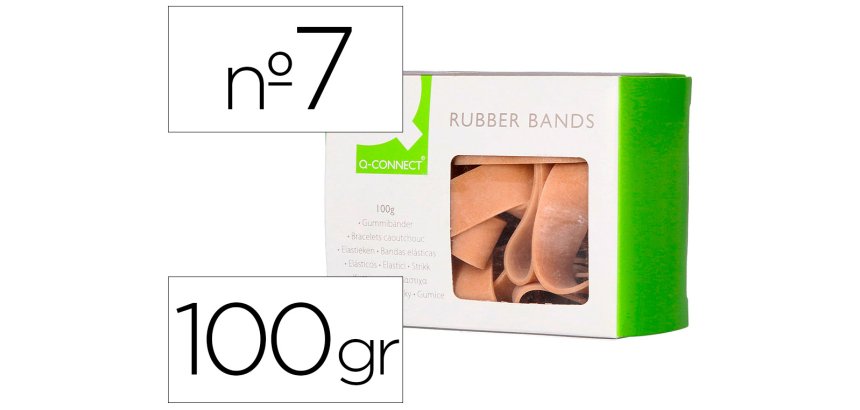 Bandas elasticas q-connect 100 gr 70x5 mm numero 7