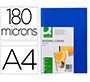 Cubiertas de encuadernar Q-connect PVC A4 opaca azul 180 micras - Paquete de 100 unidades