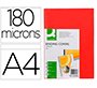 Cubiertas para encuadernar Q-connect PVC A4 opaca rojo 180 micras -Paquete de 100 unidades