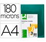 Cubiertas para encuadernar Q-connect PVC A4 opaca verde 180 micras - Paquete de 100 unidades