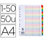 Separador numerico q-connect carton 1-50 juego de 50 separadores din a4 multitaladro