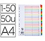 Separador numerico q-connect carton 1-50 juego de 50 separadores din a4 multitaladro