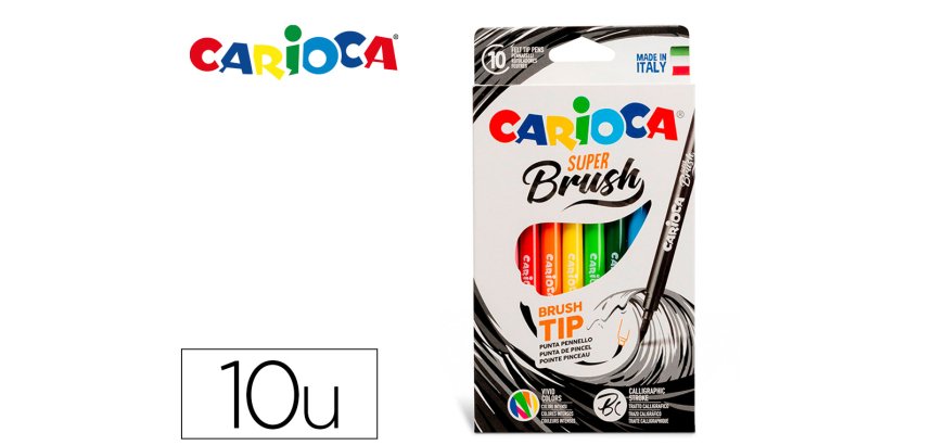 Rotulador carioca super brush caja de 10 unidades colores surtidos