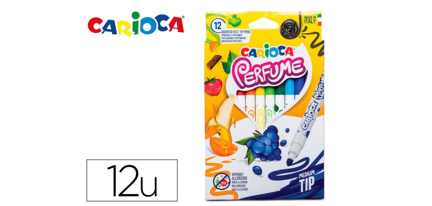 Rotulador carioca perfume caja de 12 unidades colores surtidos