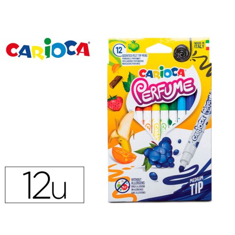 Rotulador carioca perfume caja de 12 unidades colores surtidos