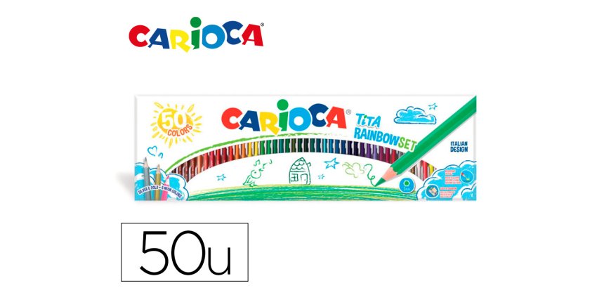 Lapices de colores carioca tita caja de 50 unidades colores surtidos