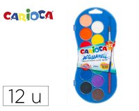 Acuarela carioca 12 colores con pincel estuche de plastico