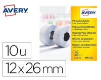 Etiqueta avery 1 linea adhesivo permanente 26x12 mm blanca rollo 1500 unidades caja de 10 unidades