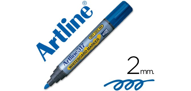 Rotulador artline pizarra ek-517 azul punta redonda 2 mm tinta de bajo olor