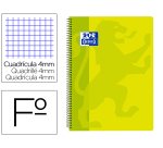 Cuaderno espiral oxford school classic tapa polipropileno folio 80 hojas cuadro 4 mm con margen lima