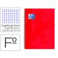 Cuaderno espiral oxford school classic tapa polipropileno folio 80 hojas cuadro 4 mm con margen rojo