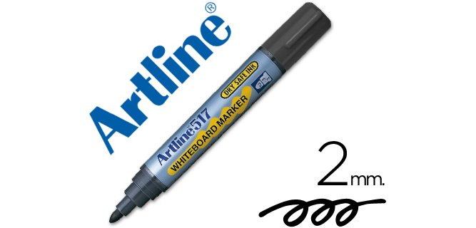 Rotulador artline pizarra ek-517 negro punta redonda 2 mm tinta de bajo olor