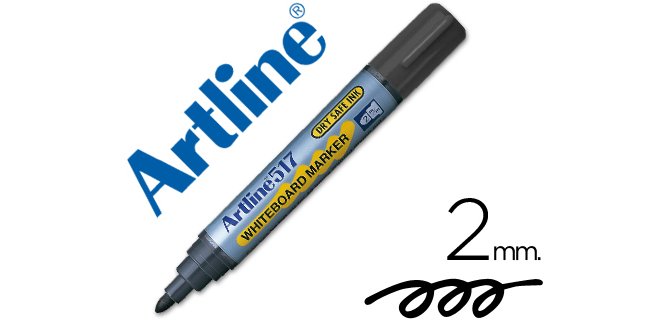 Rotulador artline pizarra ek-517 negro punta redonda 2 mm tinta de bajo olor