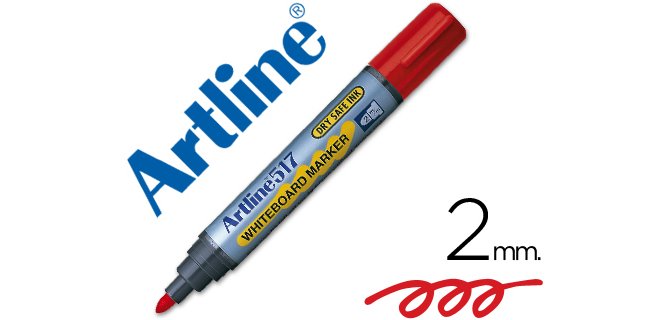 Rotulador artline pizarra ek-517 rojo punta redonda 2 mm tinta de bajo olor