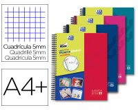 Cuaderno espiral oxford europeanbook 5 write&erase school classic din a4+ 120 hojas cuadro 5 mm con margen
