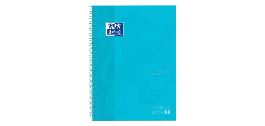 Cuaderno espiral oxford ebook 1 tapaextradura din a4+ 80 hojas cuadro 5 mm con margen bebe touch