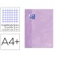 Cuaderno espiral oxford ebook 1 school touch te din a4+ 80 hojas cuadro 5 mm con margen malva pastel