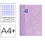 Cuaderno espiral oxford ebook 1 school touch te din a4+ 80 hojas cuadro 5 mm con margen malva pastel