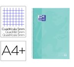 Cuaderno espiral oxford ebook 1 school touch te din a4+ 80 hojas cuadro 5 mm con margen mint pastel