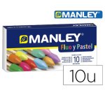 Lapices cera manley fluor y pastel caja de 10 colores surtidos