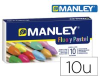 Lapices cera manley fluor y pastel caja de 10 colores surtidos