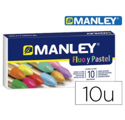 Lapices cera manley fluor y pastel caja de 10 colores surtidos