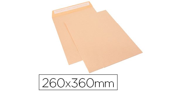 Sobre sam bolsa celulosa chamoix 90 gr tira de silicona 260x360 mm tira silicona caja 250 unidades