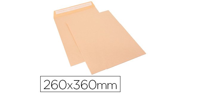 Sobre sam bolsa celulosa chamoix 90 gr tira de silicona 260x360 mm tira silicona caja 250 unidades