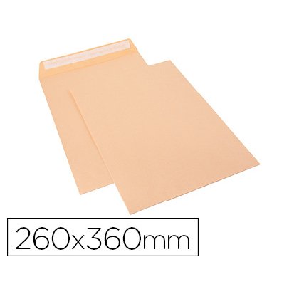 Sobre sam bolsa celulosa chamoix 90 gr tira de silicona 260x360 mm tira silicona caja 250 unidades
