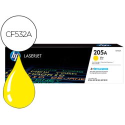 Toner hp 205a laserjet m154a / 154nw / mfp m180n / 181fw amarillo 900 paginas