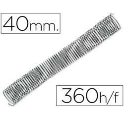 Espiral metalico q-connect 64 5:1 40mm 1,2mm caja de 25 unidades
