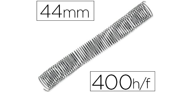 Espiral metalico q-connect 64 5:1 44mm 1,2mm caja de 25 unidades