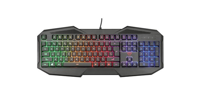 Teclado gaming ergonómico iluminado rainbow Gxt 830-rw Trust