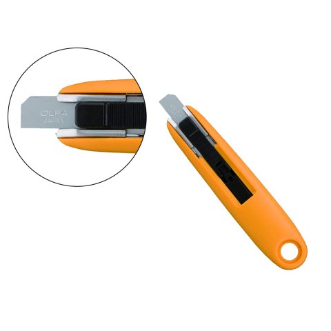 Cortador de seguridad olfa cuchilla ancha 12,5mm formato compacto con cuerpo de acero inoxidable