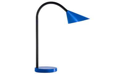 Lampara de escritorio unilux led 6w 625lm brazo flexible azul