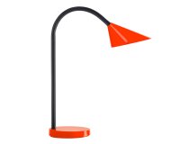 Lampara de escritorio unilux sol led 4w brazo flexible abs y metal rojo base 14 cm diametro