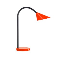 Lampara de escritorio unilux sol led 4w brazo flexible abs y metal rojo base 14 cm diametro