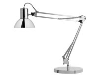 Lampara de escritorio unilux success 80 led brazo doble articulado cromado 40x40 cm base 20 cm diametro