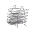 Bandeja sobremesa metalica q-connect kf18476 rejilla plata 5 bandejas movibles 350x275x375 mm