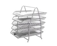 Bandeja sobremesa metalica q-connect kf18476 rejilla plata 5 bandejas movibles 350x275x375 mm