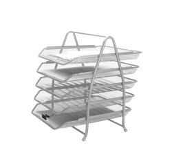 Bandeja sobremesa metalica q-connect kf18476 rejilla plata 5 bandejas movibles 350x275x375 mm