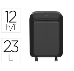 Destructora de documentos fellowes lx211 capacidad de 15 hojas seguridad p5 negra papelera 23 l grapas