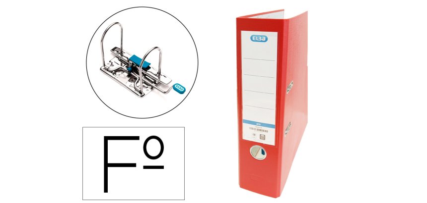 Archivador de palanca elba carton forrado pvc con rado top folio lomo 80 mm