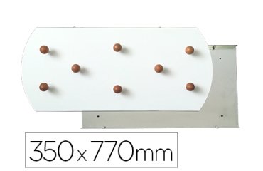 Perchero sie pared blanco 8 colgadores madera haya 350x770 mm