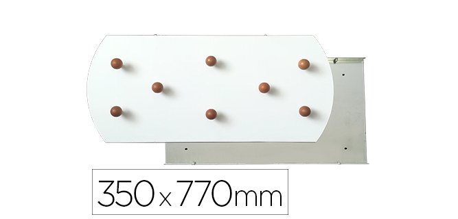 Perchero sie pared blanco 8 colgadores madera haya 350x770 mm