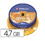 Dvd-r verbatim capacidad 4.7gb velocidad 16x 120 min tarrina de 25 unidades
