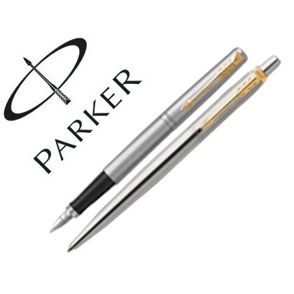 Juego parker duo jotter acero gt boligrafo + pluma