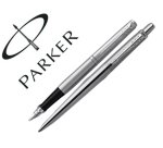 Juego parker duo jotter acero ct boligrafo + pluma