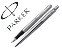 Juego parker duo jotter acero ct boligrafo + pluma