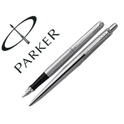 Juego parker duo jotter acero ct boligrafo + pluma